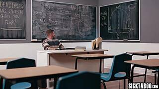 Check this out, two big ass teachers are pounding colleague with blowjobs and rough sex after catching him masturbating in wild 3some.