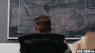 Check this out, two big ass teachers are pounding colleague with blowjobs and rough sex after catching him masturbating in wild 3some.