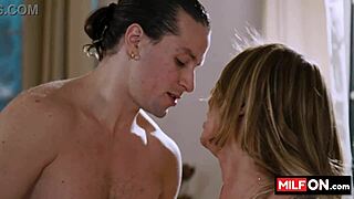 Can this hot big-tit blonde milf really seduce her neighbor for quick juicy pussy fuck using those massive tits?