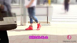 Asian milf outdoor creampie blowjob