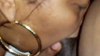 Gorgeous ebony milf craves massive black cock for intense blowjob action