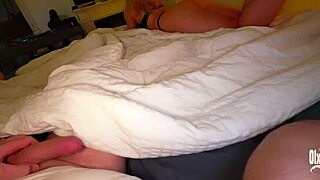 Stepmom spots secret jerking on her ass and helps with blowjob plus wet pussy ride!