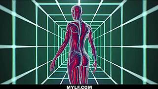 Every nerd's dream comes true with milf Mercedes Carrera in this parody fantasy shower scene with big tits.