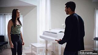 Guy Slides Into Stepbrother's Wife Panties For Interracial Blowjob And Small Tits Fucking