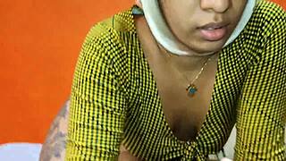 Colombian stepmom shares bed with stepson for blowjob and shaved pussy sex