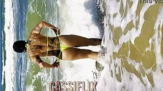 Cassiana Costa's Hot Ass On Beach Leads To Interracial Fuck And Facial Cumshot