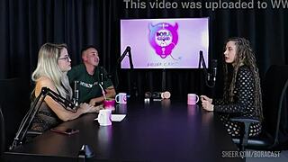 Compilados da jujube delícia no bora cast with bruna carlos in sheer red lingerie and group domination