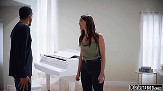 Guy Slides Into Stepbrother's Wife Panties For Interracial Blowjob And Small Tits Fucking