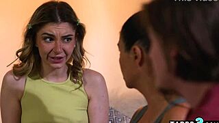 Hey stepson, are you scared? Let this Asian milf stepmom calm you and your petite teen stepsister with some taboo roleplay action.