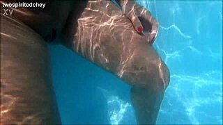 holiday threesome in the pool with big tits blonde and brunette milfs fingering wet pussies uh i mean licking