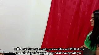 My hot stepsister gives an amazing blowjob. Creampie and deepthroat action in this Latina milf video.