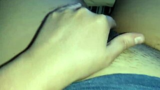 Girl masturbates her innocent swollen hairy pussy until she cums.