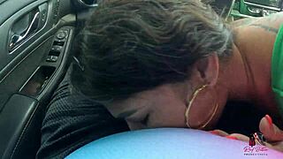 Intense pov blowjob outdoors ends in sticky facial cumshot