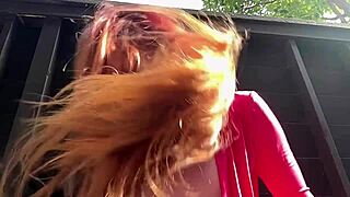 Italian hot milf Artemisia Love unleashes long hair fetish session outdoor!