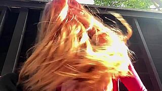 Italian hot milf Artemisia Love unleashes long hair fetish session outdoor!