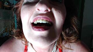 Blue Eyes Allure milf in skirt and pantyhose teases with upskirt views. She builds to a juicy real orgasm.