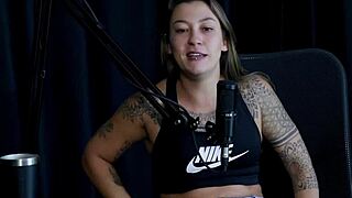 Blonde Brazilian milf in lingerie faces bold casting interview with Vovô Moai outdoors