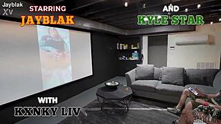 our roomie cant get any dick so big black cock double penetration with doggystyle interracial fucking