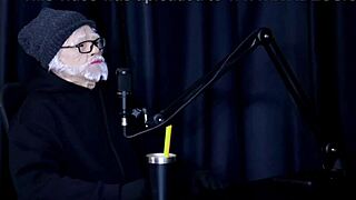 Blonde Brazilian milf in lingerie faces bold casting interview with Vovô Moai outdoors