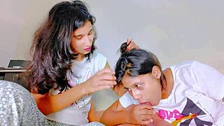 Amateur Stepsisters in Threesome with Big Tits Sucking and Bent Over Doggystyle Fucking by Big Cock