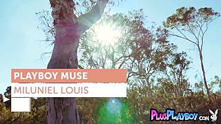 Stunning Natural European Curvy Milf Model Miluniel Louis Poses Outdoors
