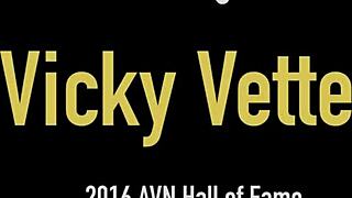 milf vicky vette masturbates rubbing her pink pussy with big clit and natural tits then sucks cock in deepthroat action!