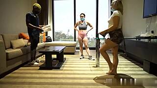 Who knew sucking big black cock through a mask could be this wild!