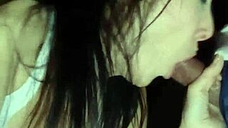 Brunette Milf Cheats with Big Cock Blowjob and Swallows Cum in Mouth