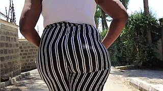 Milf Ebony Takes Big Booty Pounding from Huge Black Cock in Creampie POV