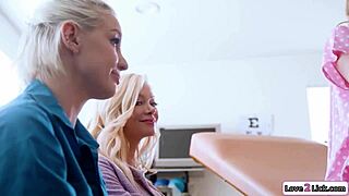 2 Stepmoms and Doctor Lick a Blonde Cunt!