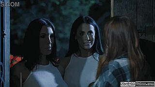 Milf and evil spirit engage in interracial sex with black guys before joining stepfamily