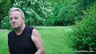 Imagine A Horny Busty Blonde Teen 18+ Getting Fucked Hard By An Old Grandpa With His Small Cock In Doggystyle