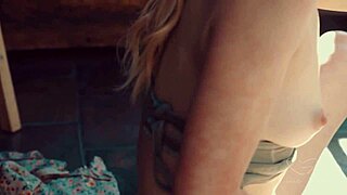 Blonde astrid love bends over for doggystyle sex with girlfriend in outdoor lesbian encounter