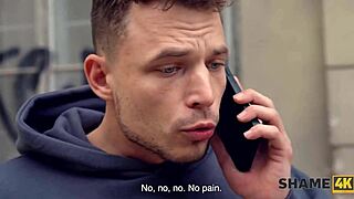 Blonde European milf with fake tits and piercings opens all holes in stockings and shaved pussy scene.