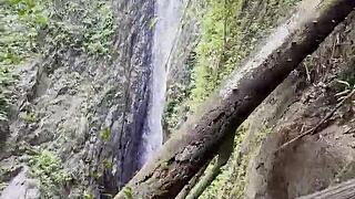 Monika Fox Wanders Jungle in Pink Top Yellow Shorts Revealing Pierced Nipples and Tattoos Solo