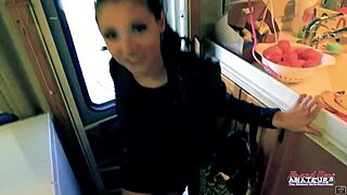 Does Brunette Hottie Raven Lane Love Masturbating Wet Twat On Couch?