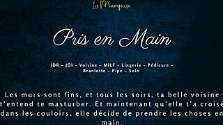 What happens when a French milf neighbor takes control in this intriguing European audio encounter