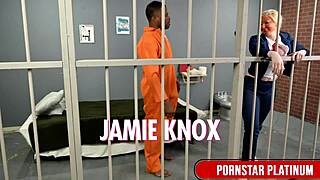 Brunette bodybuilder Leya Falcon rides Jamie Knoxx mocha cock raw with big tits bouncing