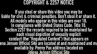 Jelena Jensen Big Boobs Beauty in Lingerie Fucks Herself with High Heel