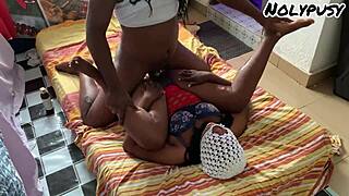 Missionary sex with passionate moans.