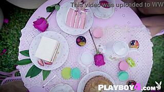 Oh wow, look at this beautiful big tits blonde milf stripping to expose her sexy curvy body in hot lingerie