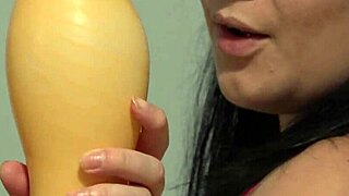 Milf Stretches Hairy Asshole With Large Dildo In Homemade Solo Session