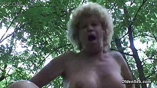 Granny Blind Date in Woods Leads to Pov Hairy Pussy Fucking and Outdoor Blowjob Action