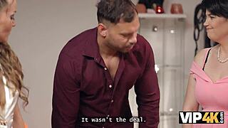 vip4k my hubby came when he saw me fucking in bdsm domination at night club with cuckold watching