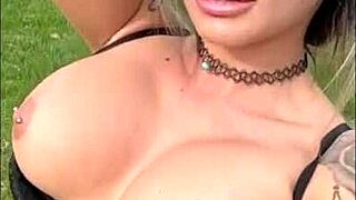 This outfit was made for flashing my big tits 😏. Mature milf with tattoo shows off in pov solo.