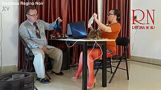 i tease without panties in the office on monday licking pussy and sucking dick