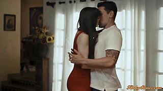 Guy boldly fucks best friend's busty cheating wife in hardcore lingerie session.