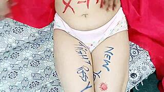 Arab Milf In Red Gown White Bra Black Hijab Dildo Fucks Big Ass And Pussy For Christmas New Year.