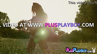 Hot Anetta Keys Poses Medium Tits In Grass!