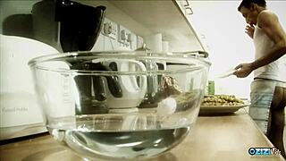 Kinky Blonde Chick Wants Hard Dick Instead of Dinner on Kitchen Desk!